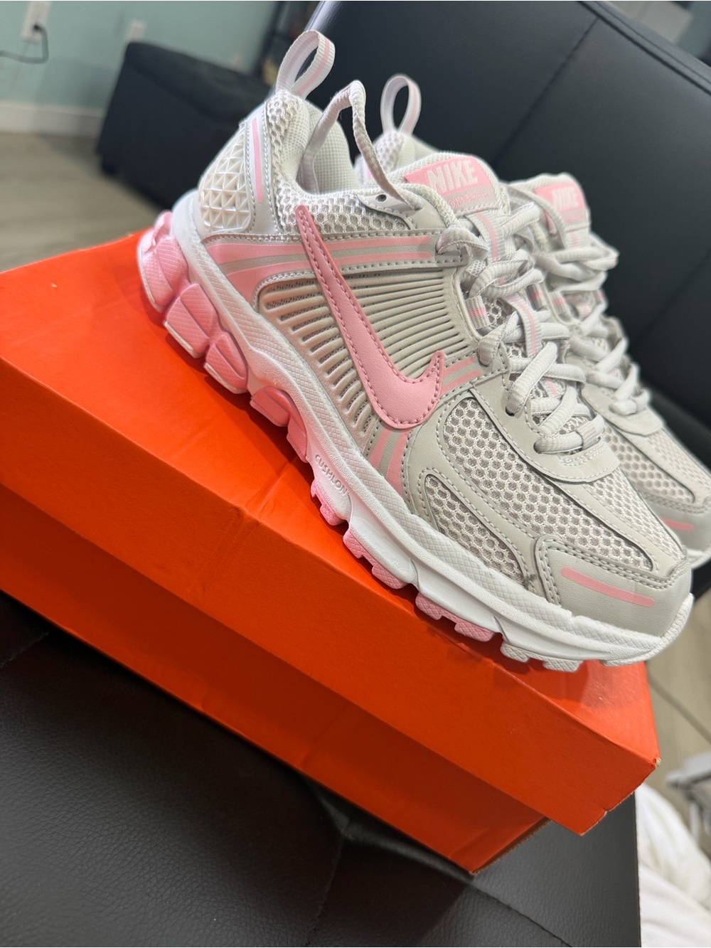 Nike Women's Running Sneaker in Pink and Gray